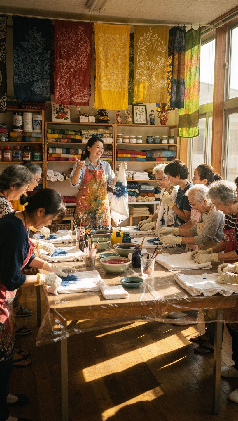 色とりどりの糸と針が置かれた作業台の写真